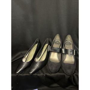 lot 2 pair Womens Black Closed Toe Heels size 9.5